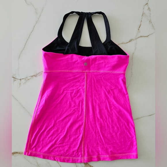 Lululemon Athletica Scoop Me Up Tank in Raspberry Glo Light / Black Sz 6? Active - Picture 5 of 12